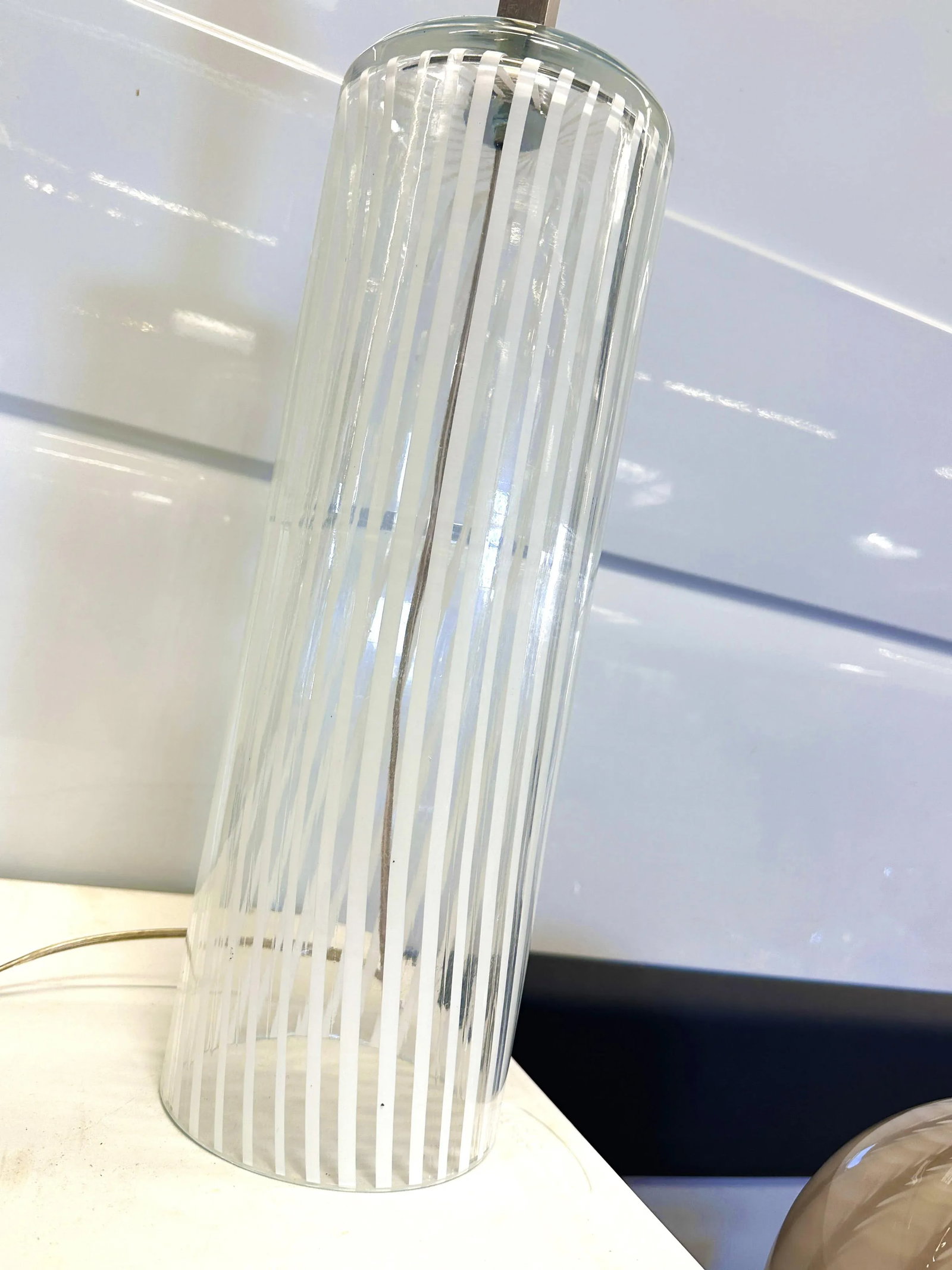 Set of Two Milky-White "Canne Di Filigrana" Filigree Rods Murano Glass - 3