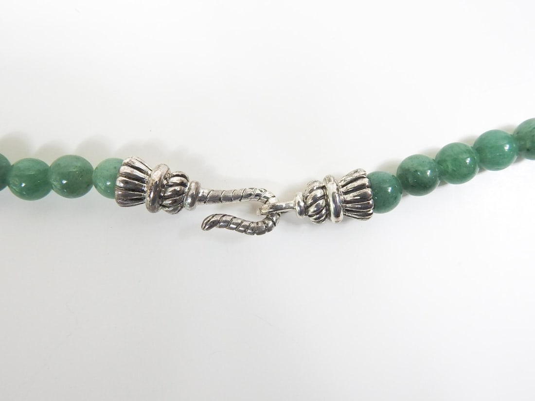 Late 20th Century Jade and Silver Beaded Necklace - 5