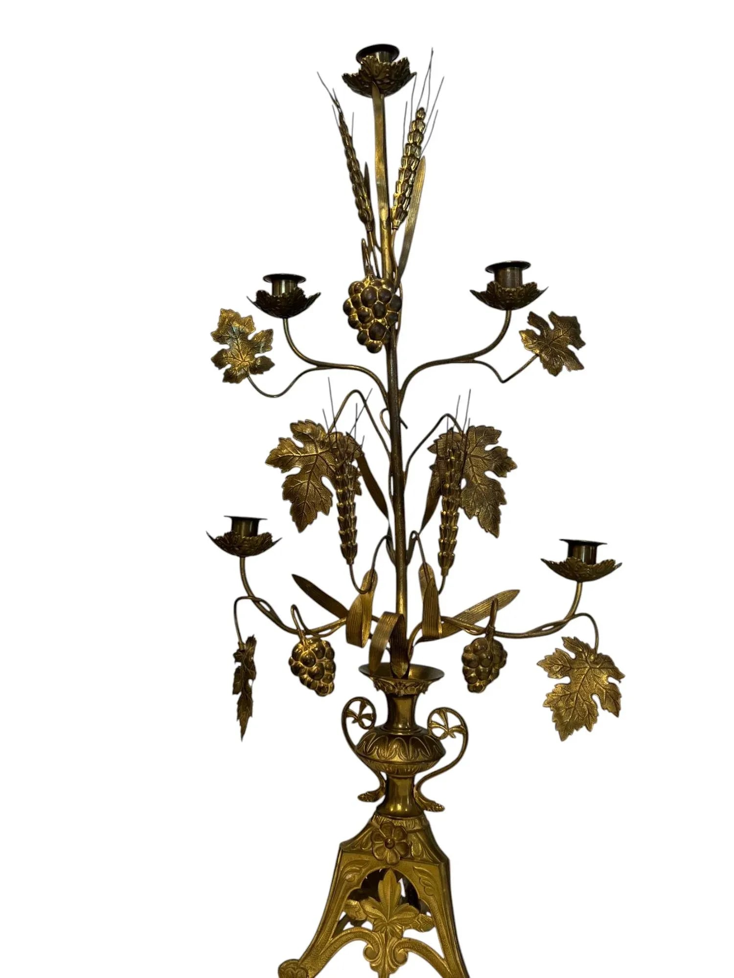 Antique French Girandoles 1800s in Harvest Motifs, Pair. - 3