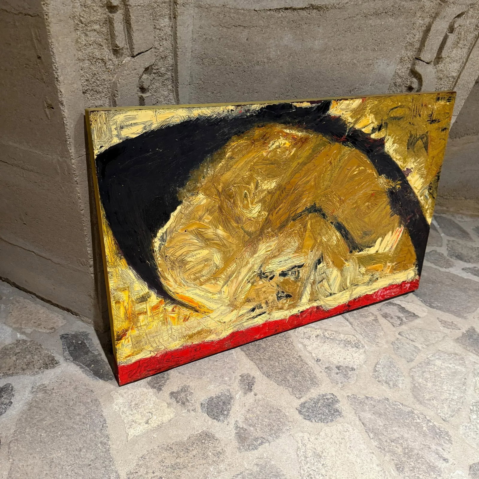 Original Painting Oil on Canvas Signed Sanchez for Villa Saaverios - 2