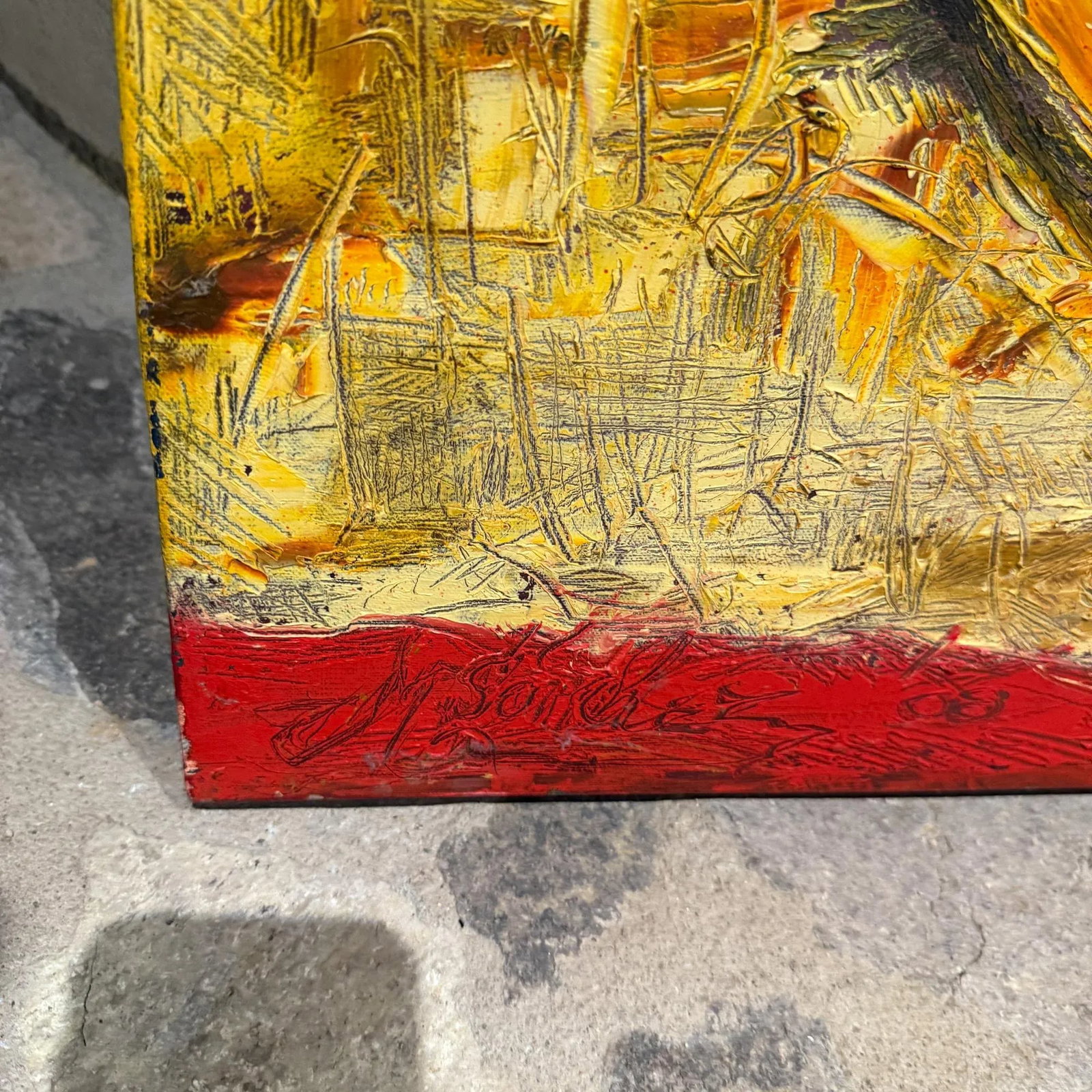 Original Painting Oil on Canvas Signed Sanchez for Villa Saaverios - 7