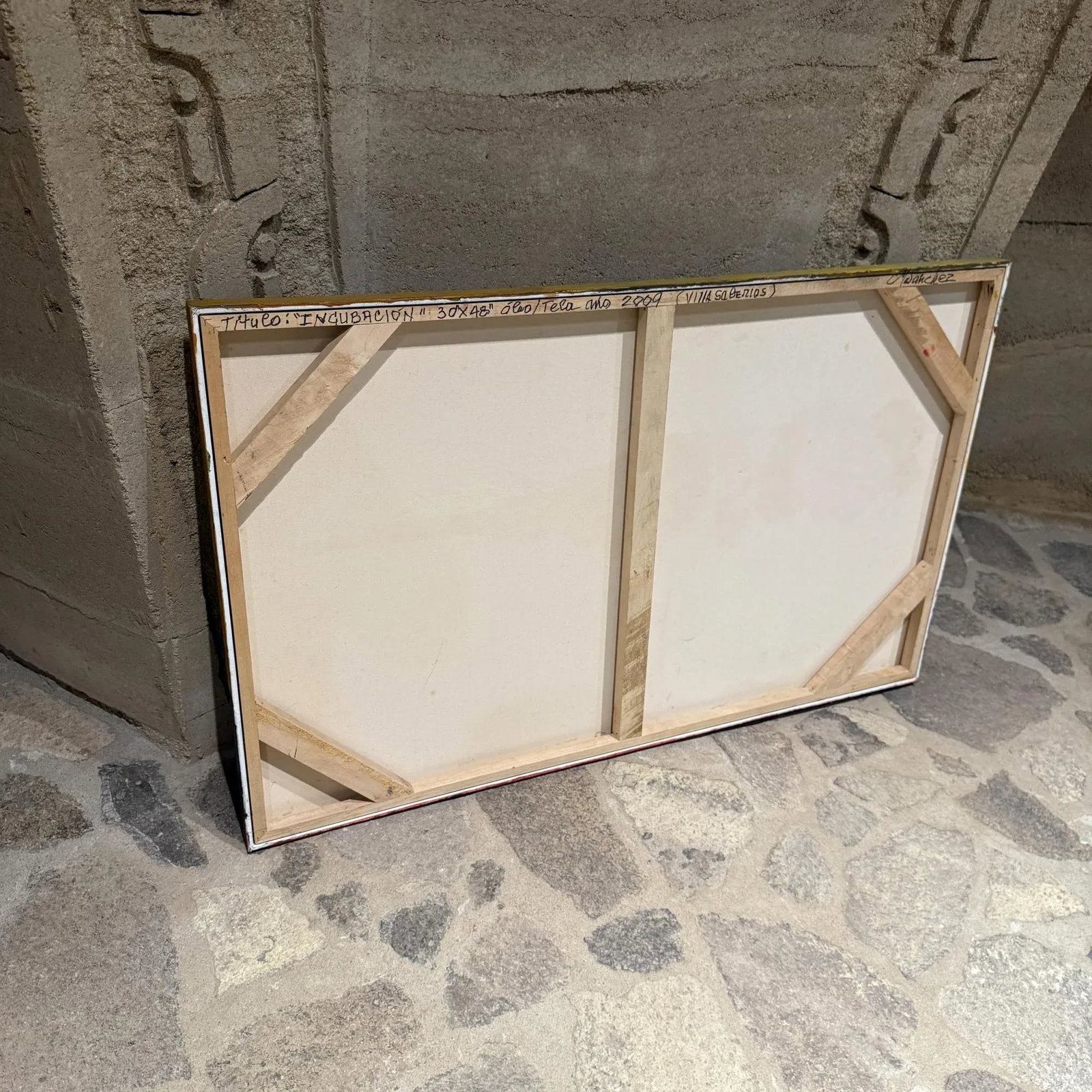 Original Painting Oil on Canvas Signed Sanchez for Villa Saaverios - 9