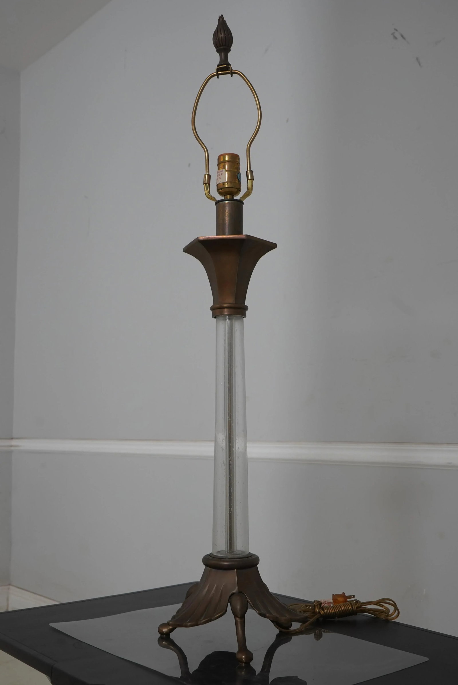 Pair of Chapman Art Deco Nouveau Brass & Glass Lamps - 3