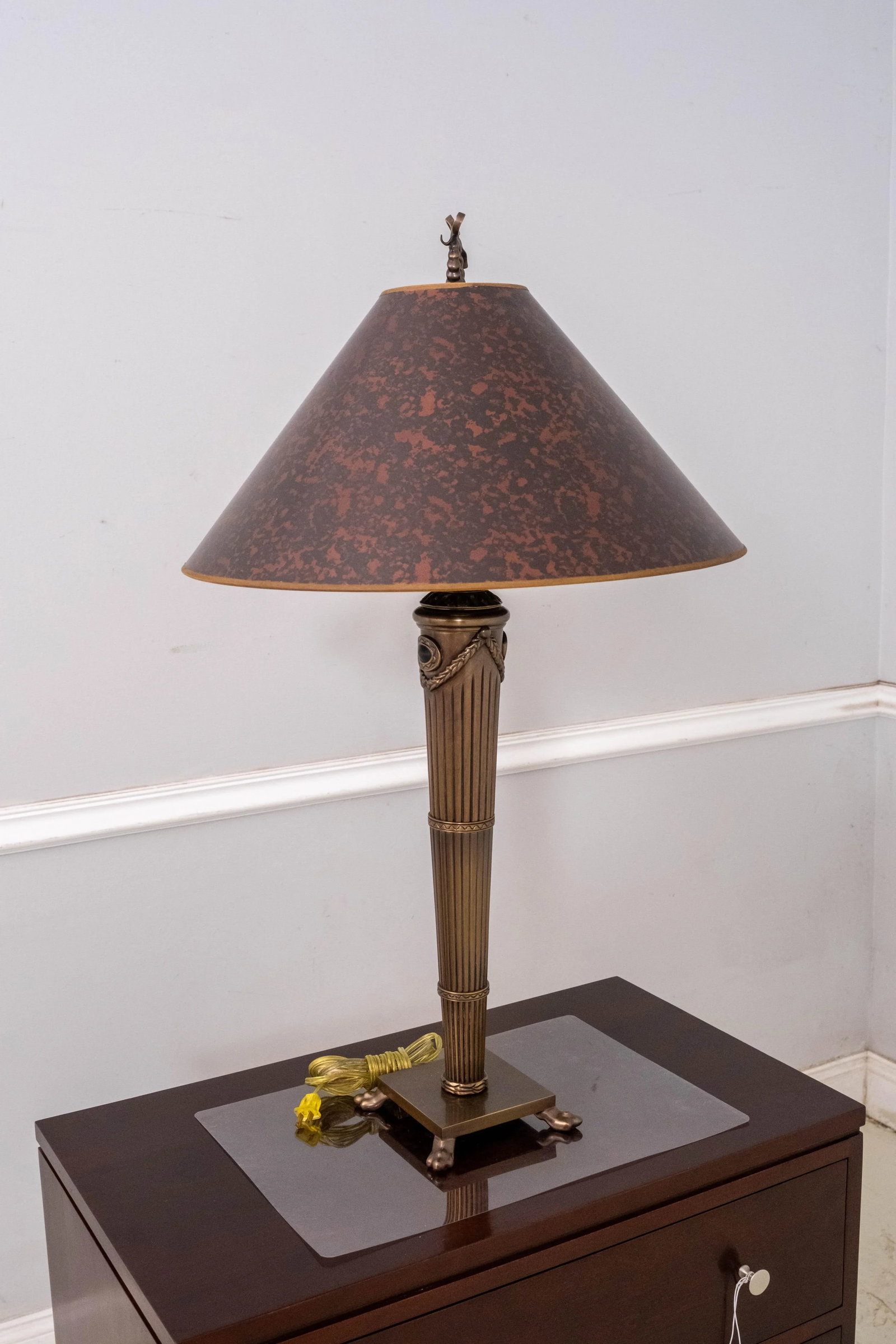 Pair of Chapman Brass Tall Table Lamps - Empire Style - 9