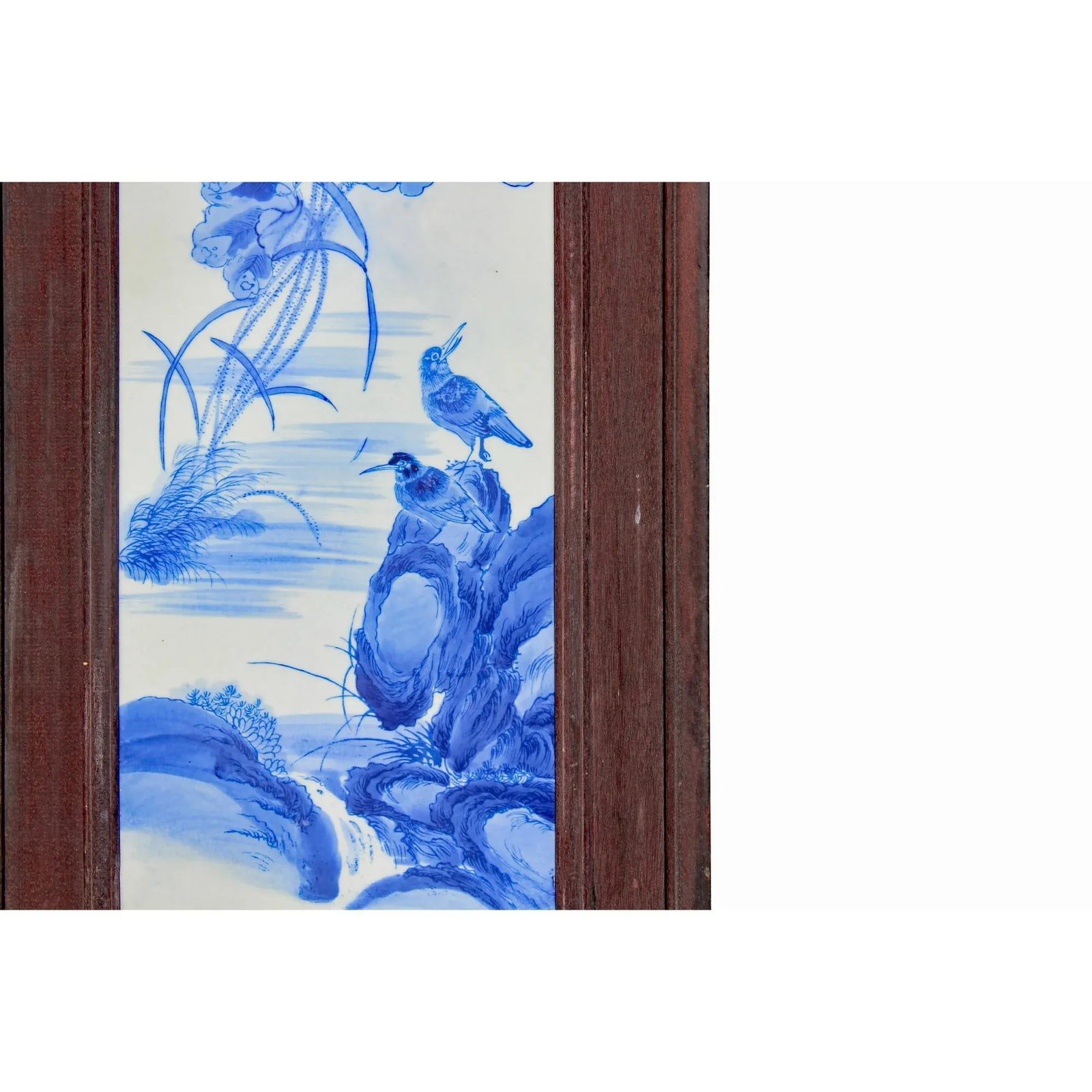 Chinese Blue White Porcelain Flower Birds Scenery Wall Panel Set - 10