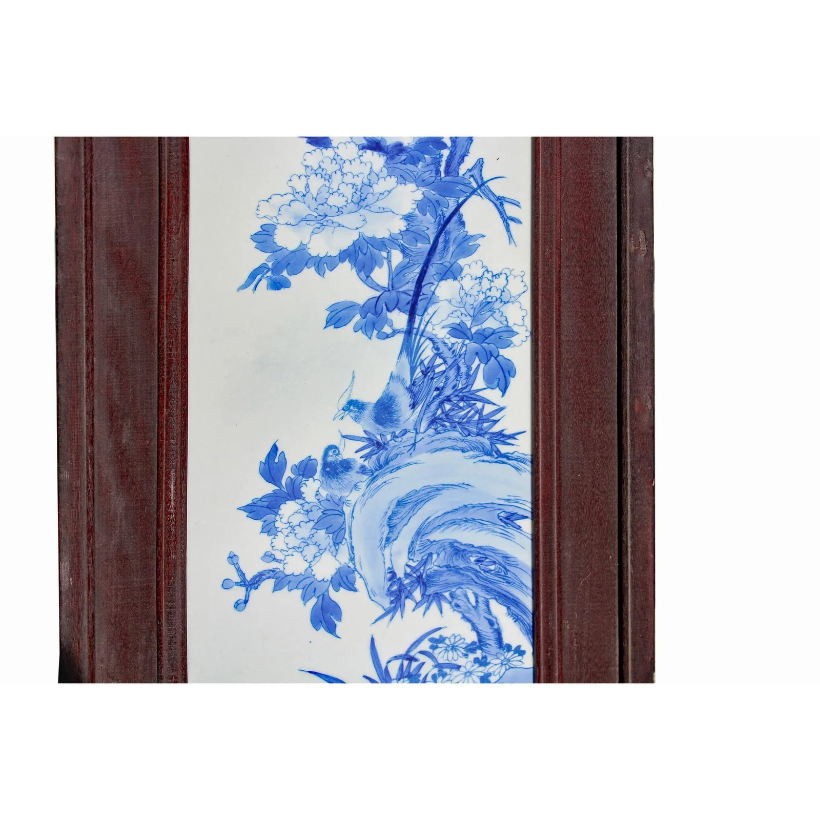 Chinese Blue White Porcelain Flower Birds Scenery Wall Panel Set - 8
