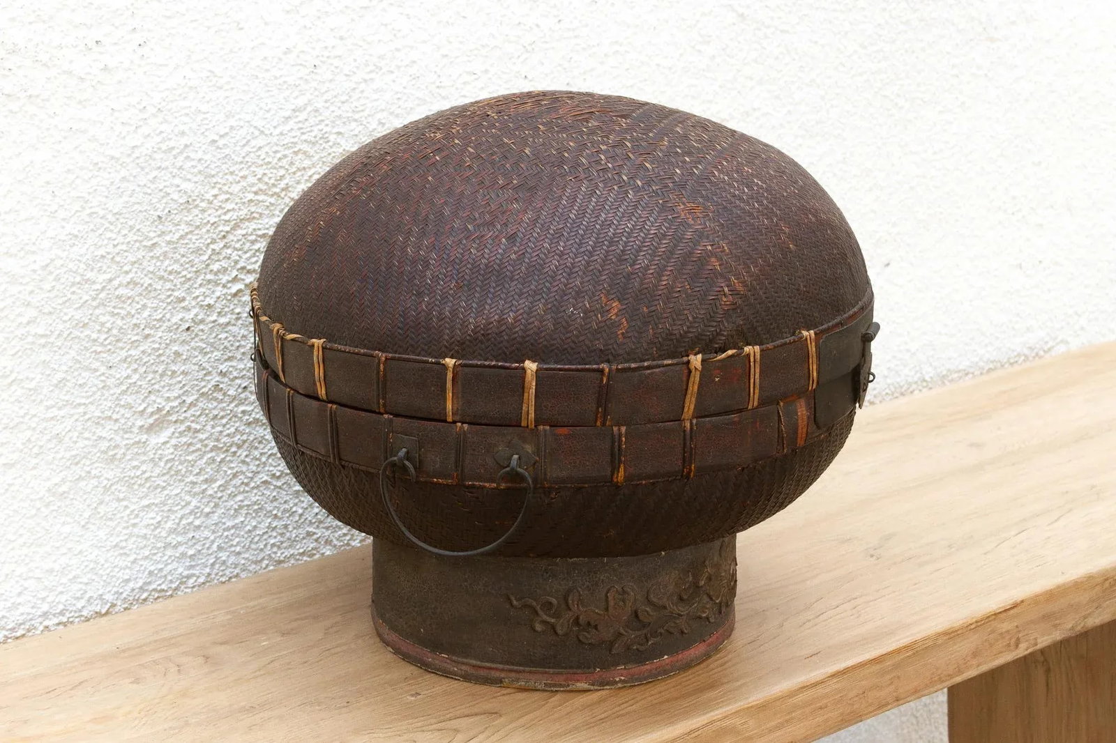 Rare 19th Century Woven Wedding Basket - 4