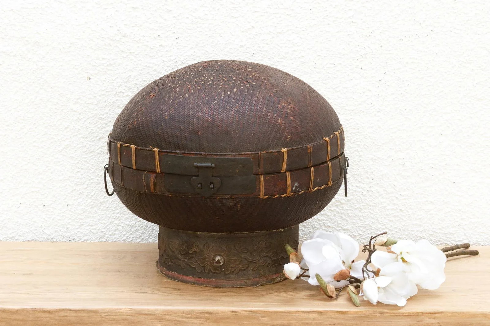 Rare 19th Century Woven Wedding Basket - 6
