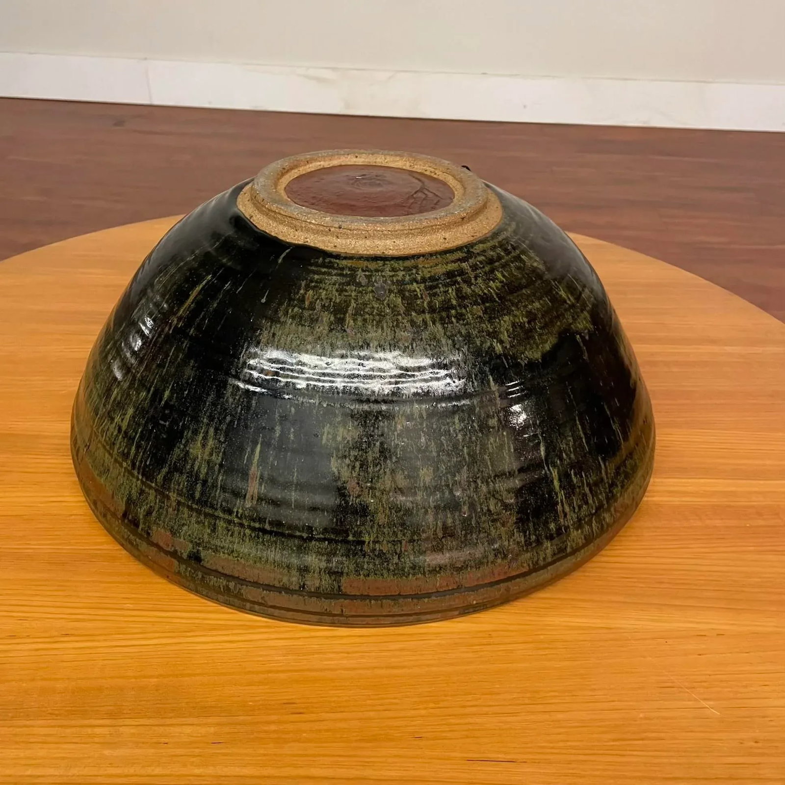 Oversized Studio Pottery Bowl With Earth-Toned Glaze - Mid Century - 17