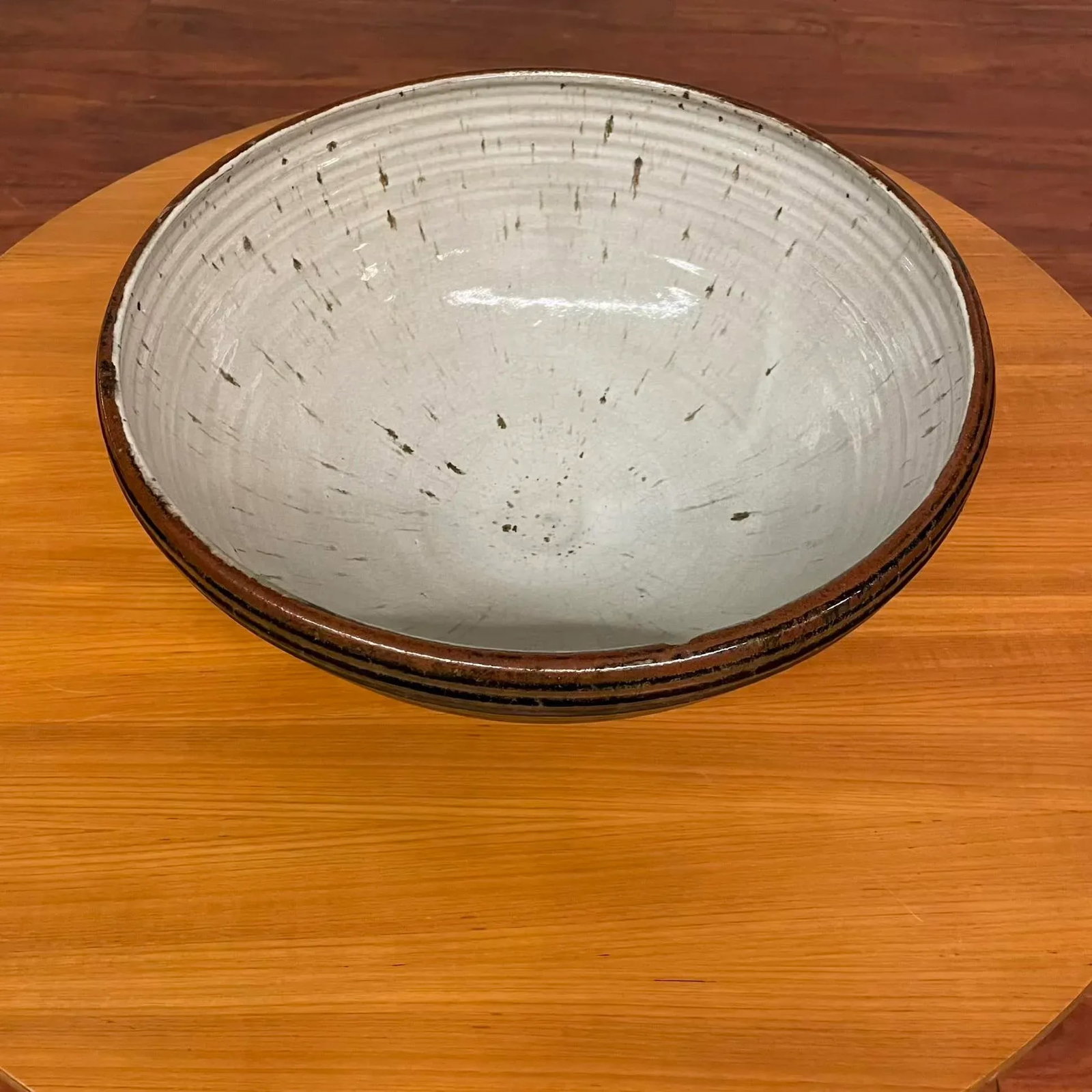 Oversized Studio Pottery Bowl With Earth-Toned Glaze - Mid Century - 6