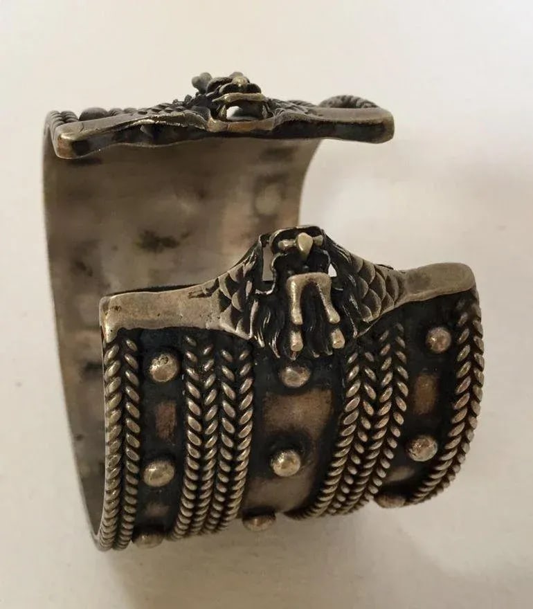 Mid 20th Century Moroccan Vintage Berber Tribal Ethnic Cuff - 7