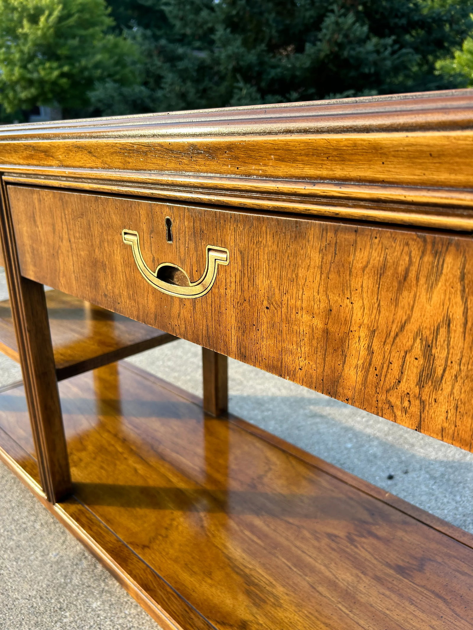 Drexel Heritage Accolade Campaign Console Table – Vintage Sideboard, Sofa Table, or Entryway - 4