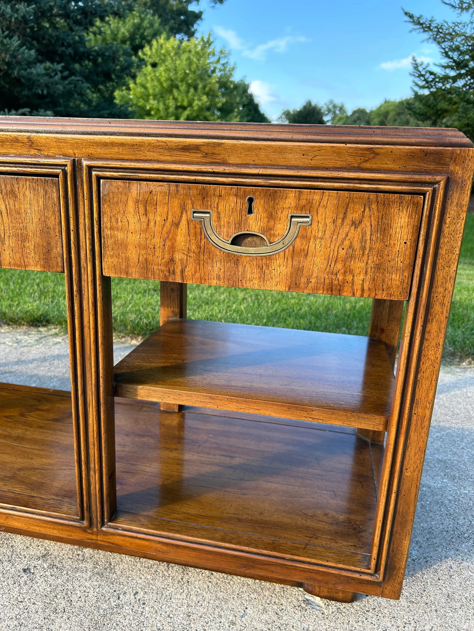 Drexel Heritage Accolade Campaign Console Table – Vintage Sideboard, Sofa Table, or Entryway - 5
