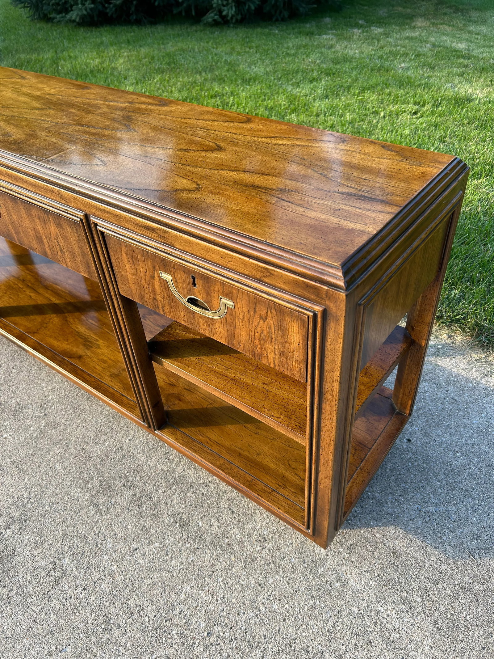 Drexel Heritage Accolade Campaign Console Table – Vintage Sideboard, Sofa Table, or Entryway - 6