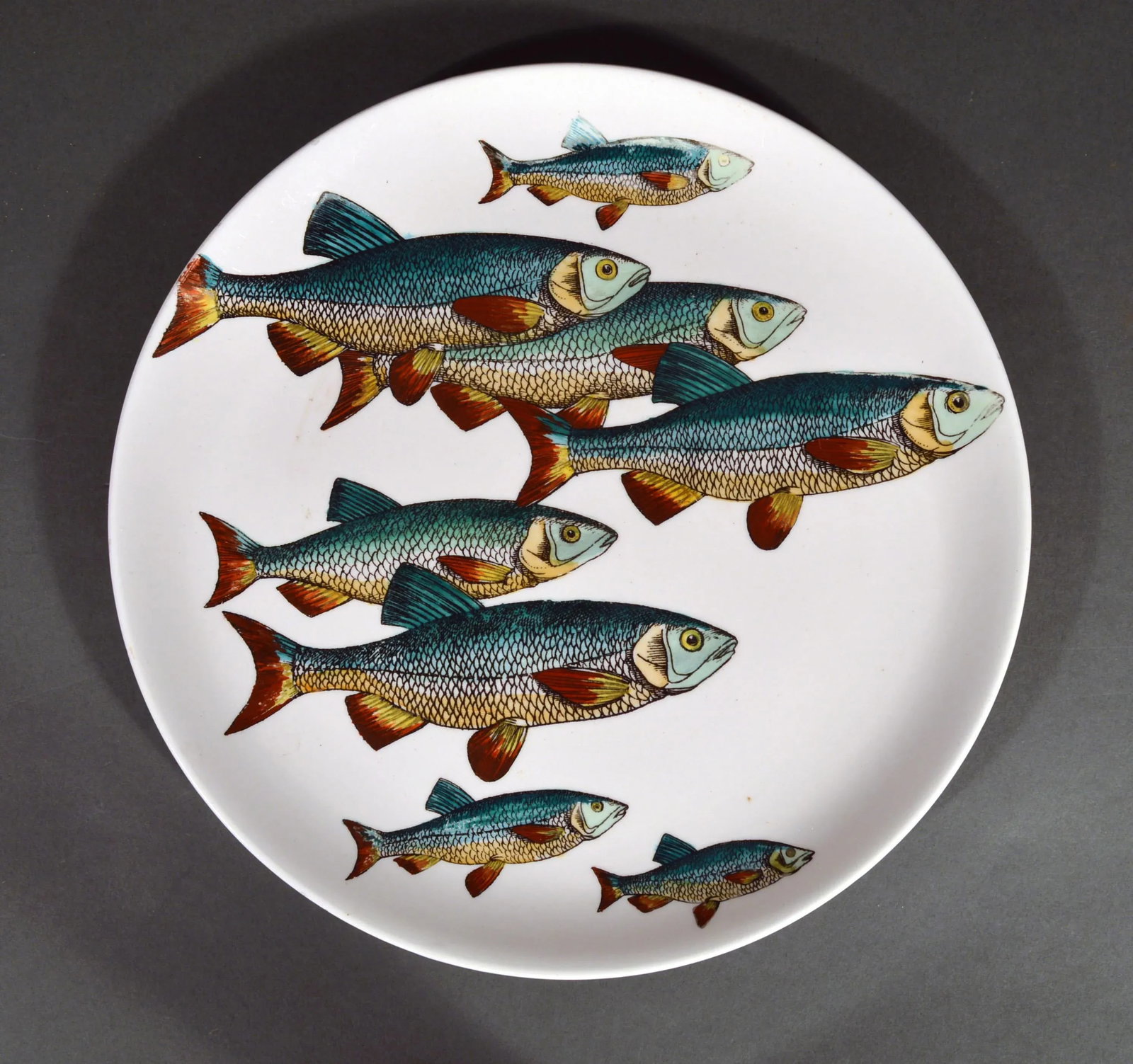 Piero Fornasetti Fish Plates, Pesci Pattern or Passage of Fish, Numbered # 2 & 3 - a Pair - 2