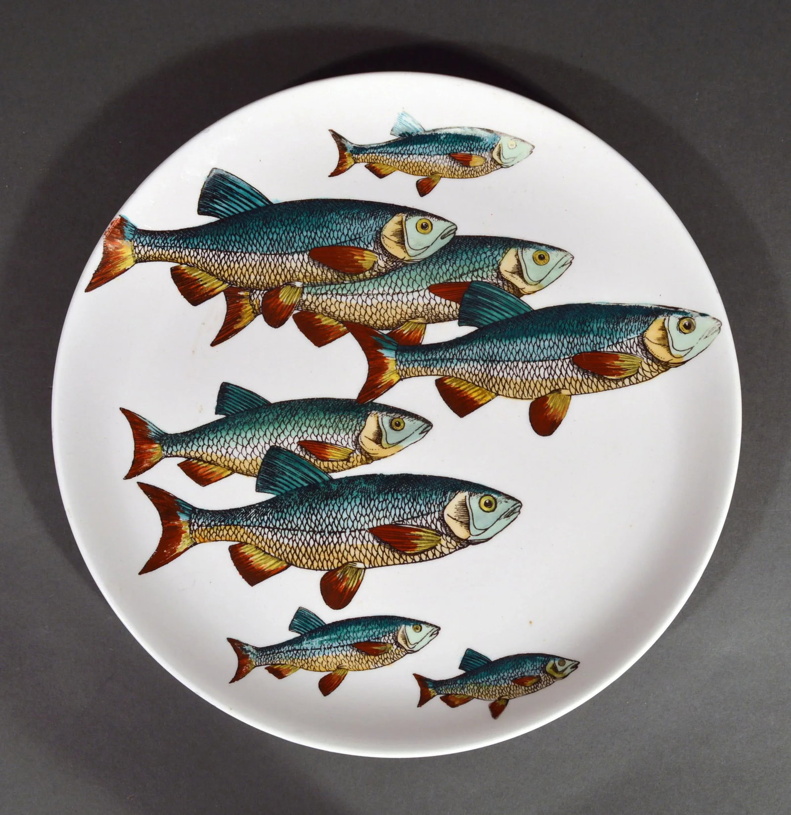 Piero Fornasetti Fish Plates, Pesci Pattern or Passage of Fish, Numbered # 2 & 3 - a Pair - 4