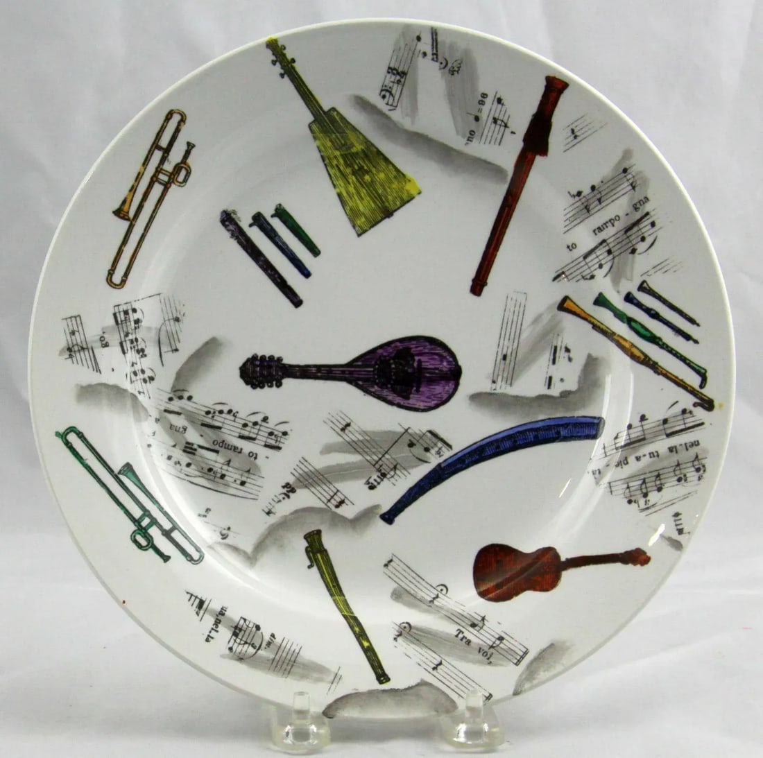 Early Piero Fornasetti Set of Six Musical Pottery Plates, Circa 1953 - 3