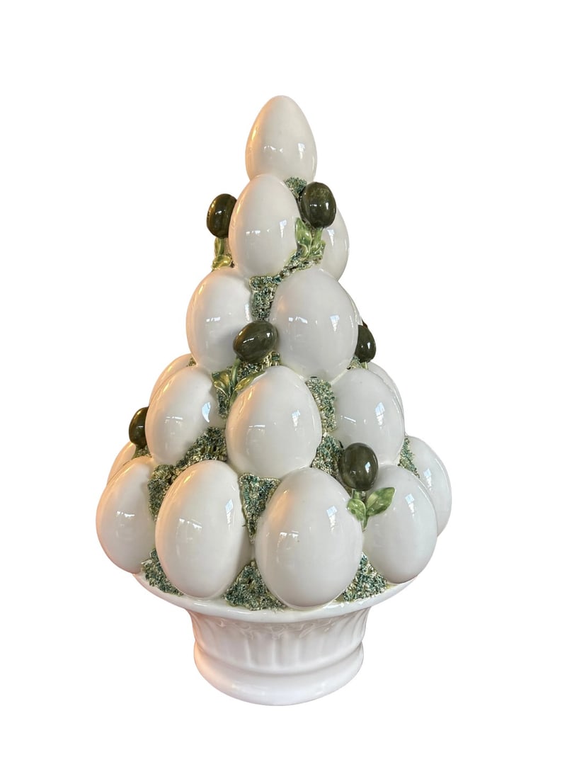 Vintage Italian Majolica Style Ceramic Egg Topiary Centerpiece (1 of 10)
