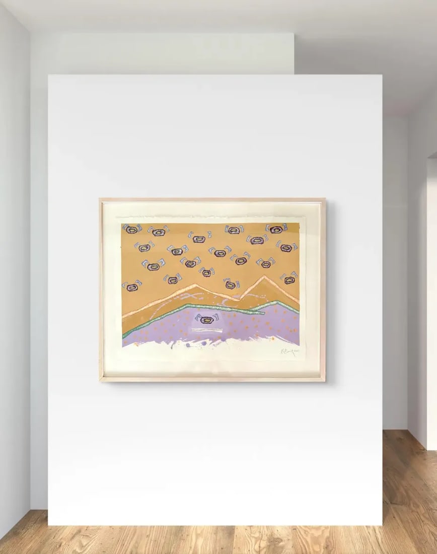 Barbara Beck Framed 2000 Abstract Watercolor Painting on Paper - Signed/Dated/Original Wood Frame - 2