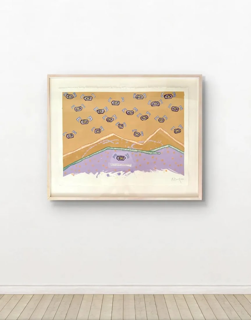 Barbara Beck Framed 2000 Abstract Watercolor Painting on Paper - Signed/Dated/Original Wood Frame - 3