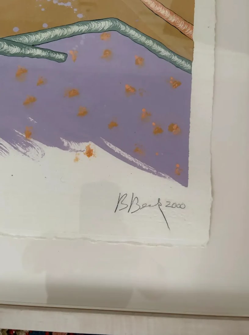 Barbara Beck Framed 2000 Abstract Watercolor Painting on Paper - Signed/Dated/Original Wood Frame - 4