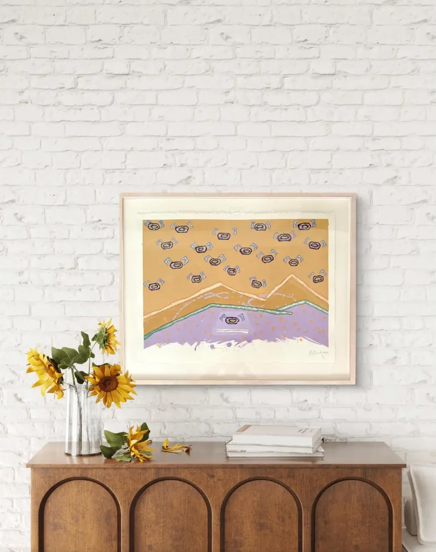 Barbara Beck Framed 2000 Abstract Watercolor Painting on Paper - Signed/Dated/Original Wood Frame - 5