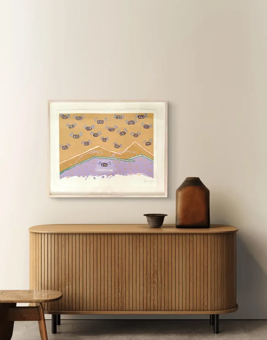 Barbara Beck Framed 2000 Abstract Watercolor Painting on Paper - Signed/Dated/Original Wood Frame - 6