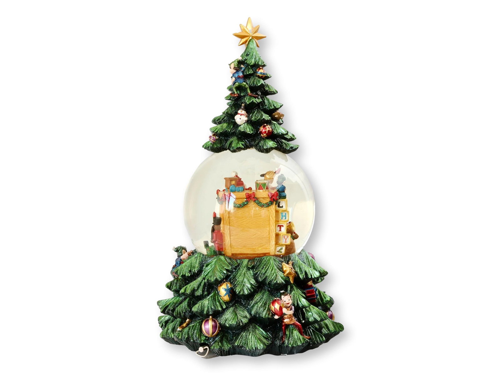 Christopher Radko "Santa's Helper" Extra-Large Musical Snow Globe Tree – 2002 - 2