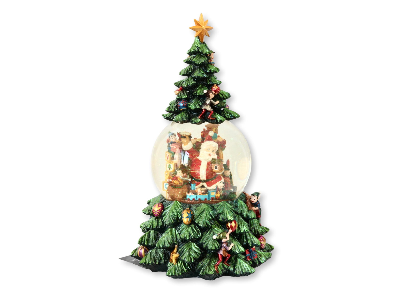 Christopher Radko "Santa's Helper" Extra-Large Musical Snow Globe Tree – 2002 - 6