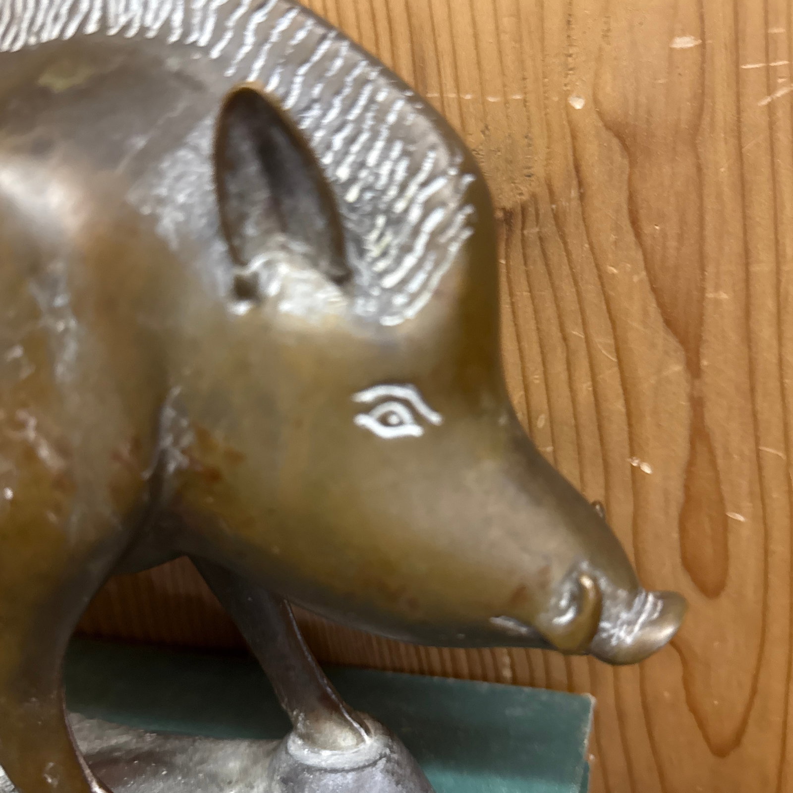 1950s Wild Boar Bronze Sculpture Razor Back Boar - 11