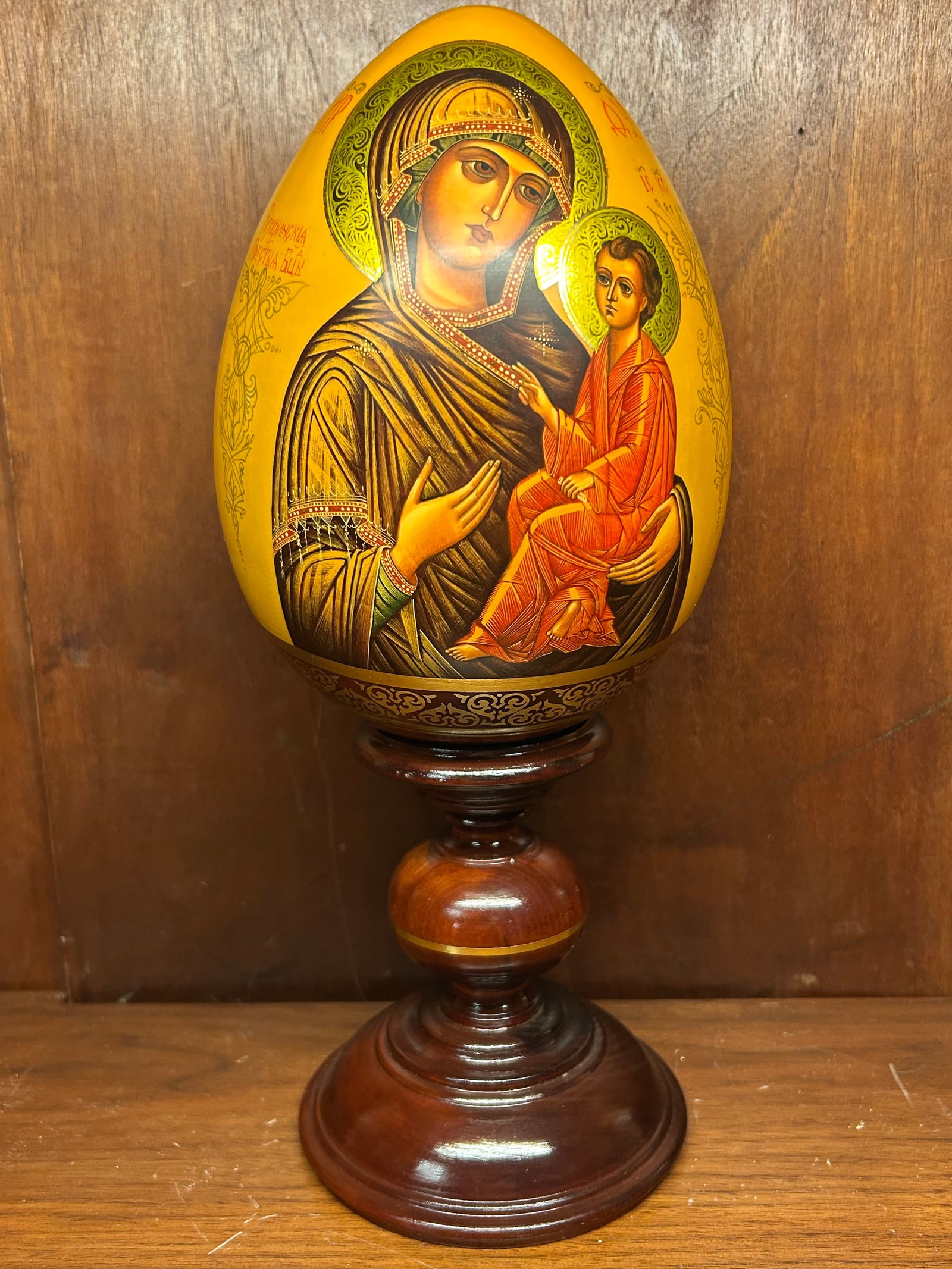 1980s Vladimir Gorsky "” Mother of God (Gold Leaf Egg Icon) - 2