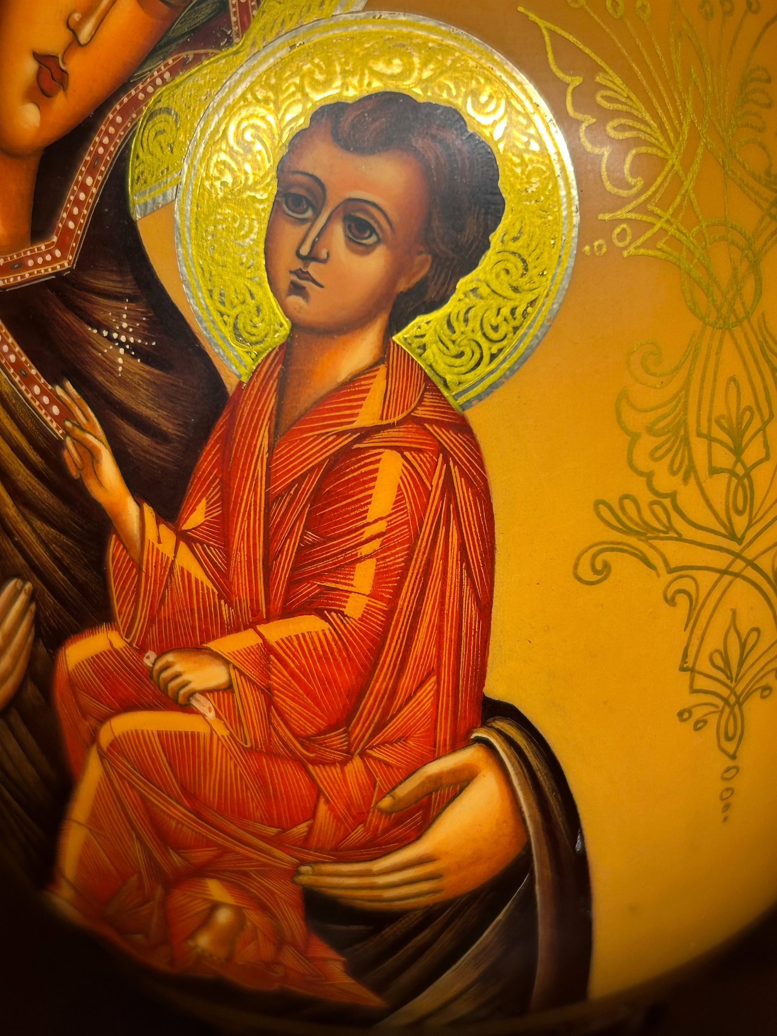 1980s Vladimir Gorsky "” Mother of God (Gold Leaf Egg Icon) - 4