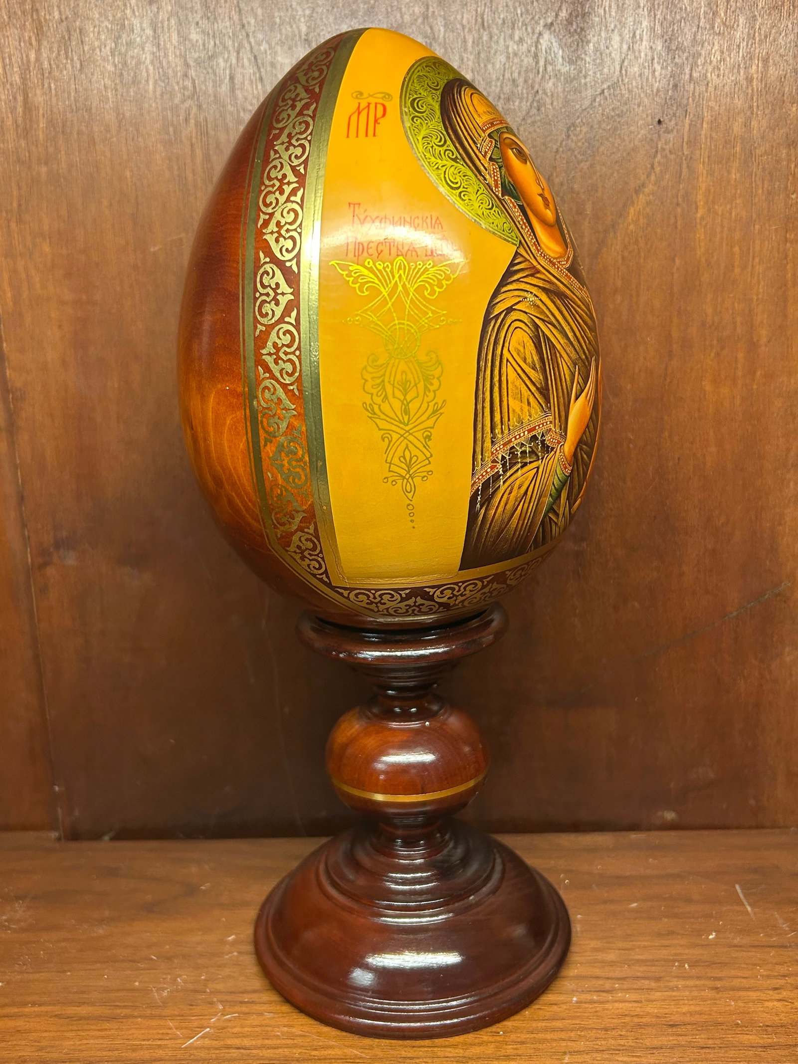 1980s Vladimir Gorsky "” Mother of God (Gold Leaf Egg Icon) - 7