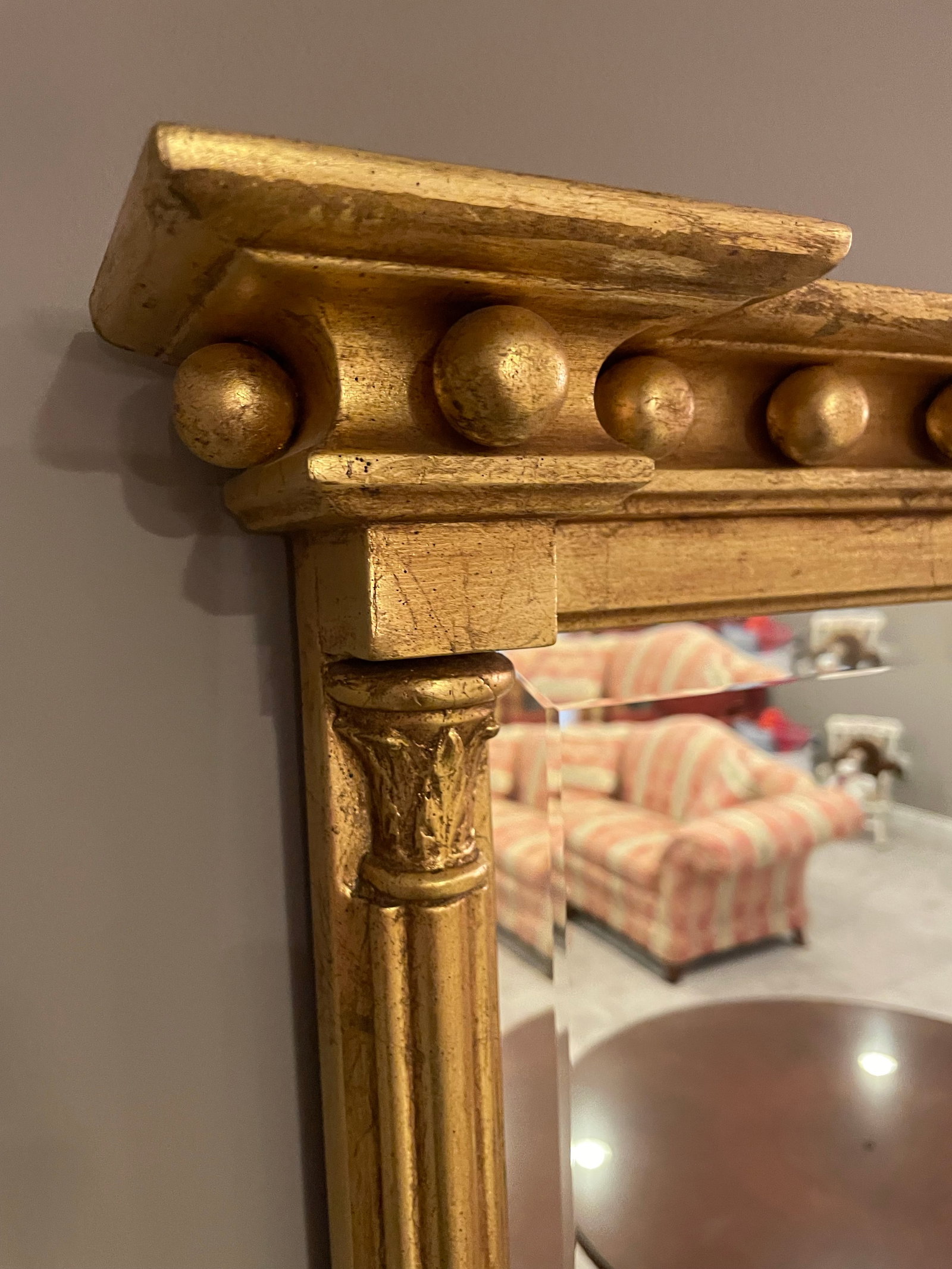 Friedman Brothers Large Traditional Gold Leaf Mirror - 3