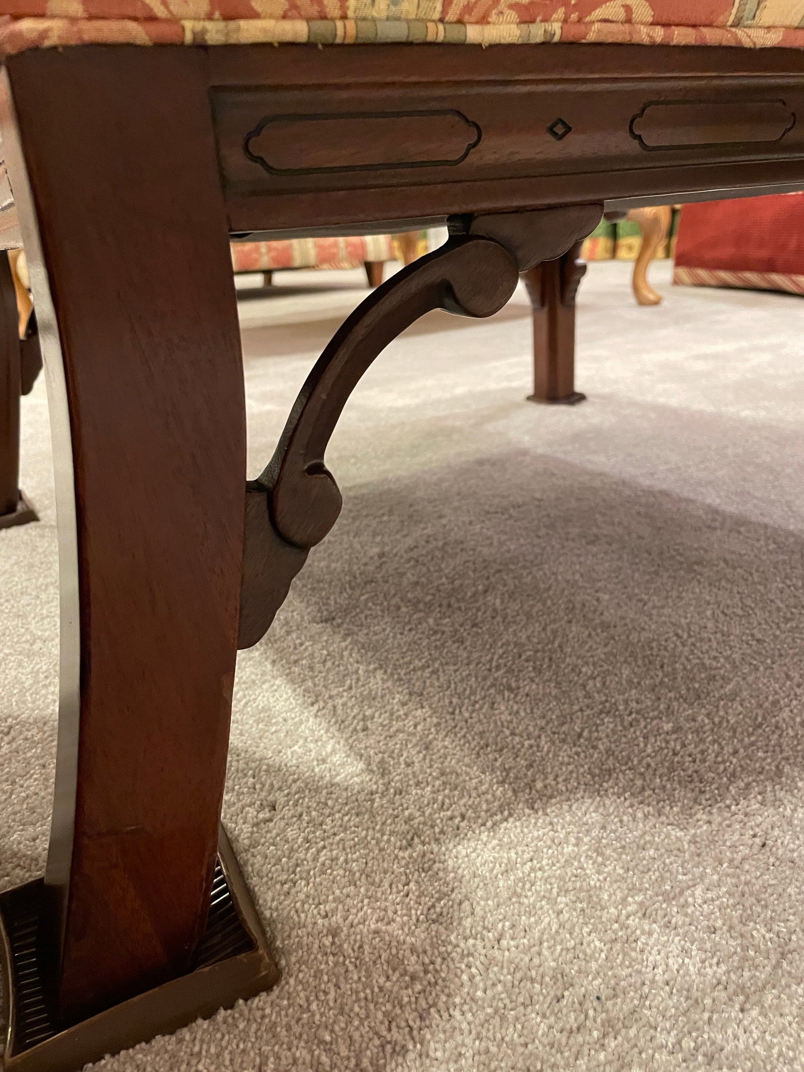 Southwood Chippendale Arm Chair With Mahogany Hand Carved Frame - 11