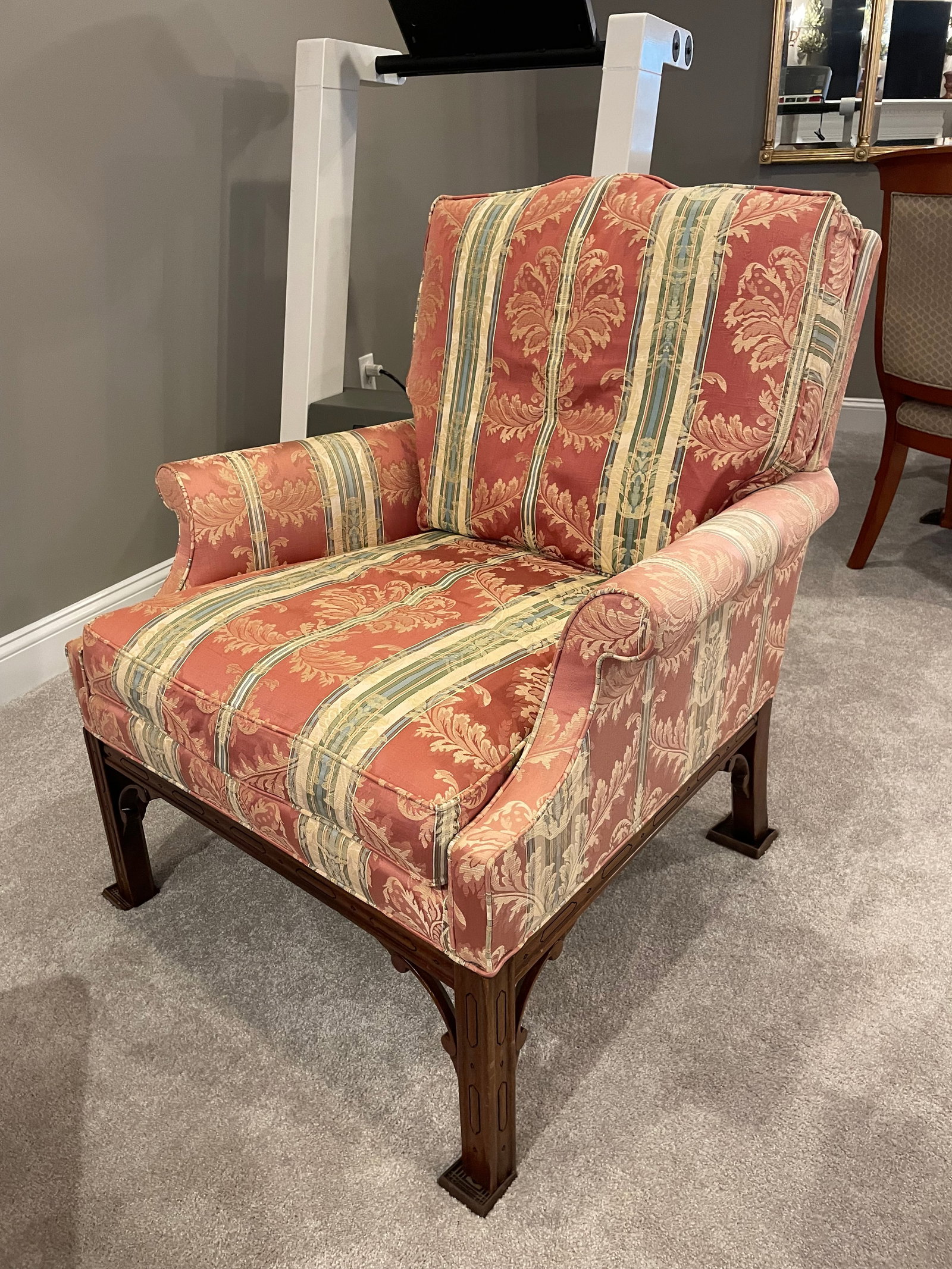 Southwood Chippendale Arm Chair With Mahogany Hand Carved Frame - 14