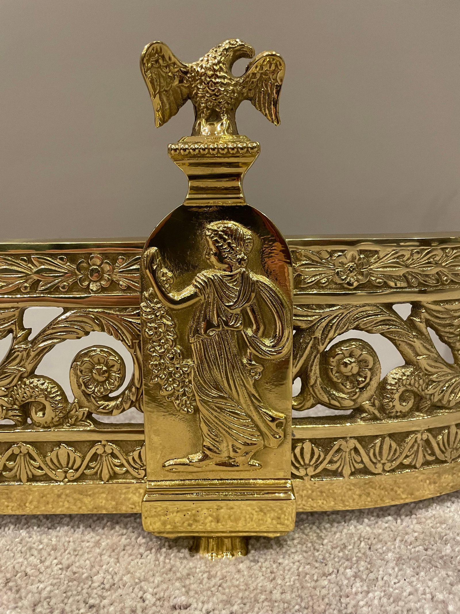 Traditional Design High Sheen Brass Fireplace Fender - 5