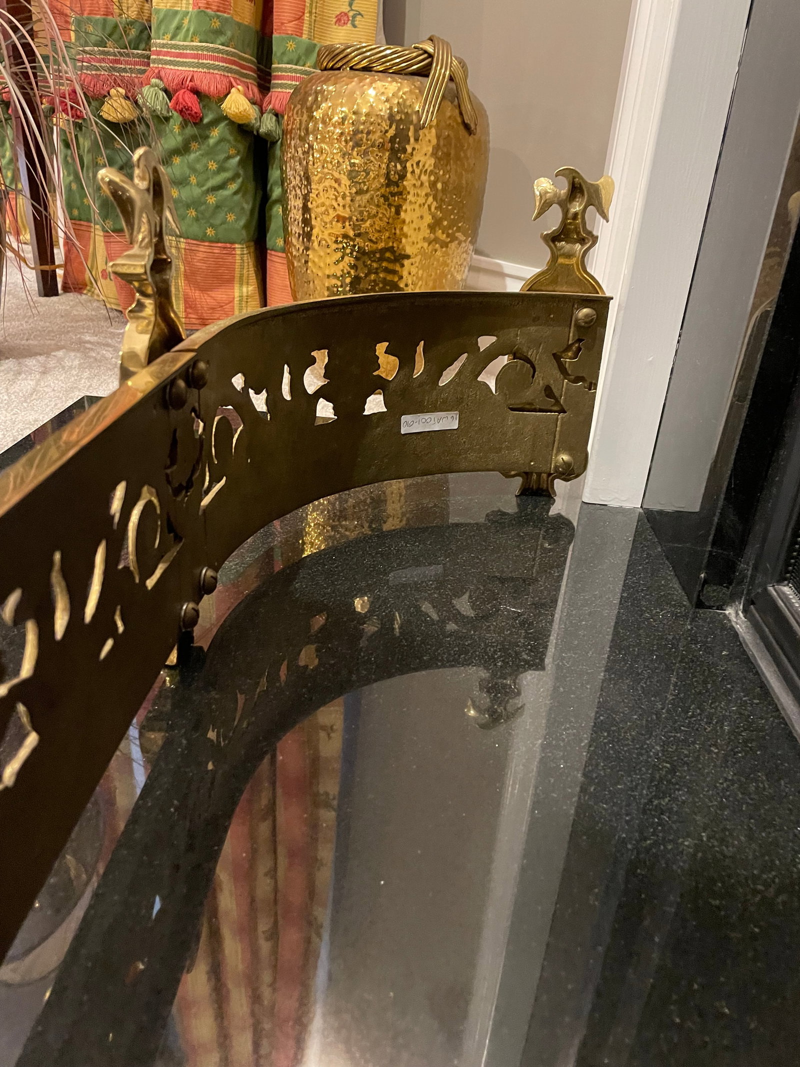 Traditional Design High Sheen Brass Fireplace Fender - 8