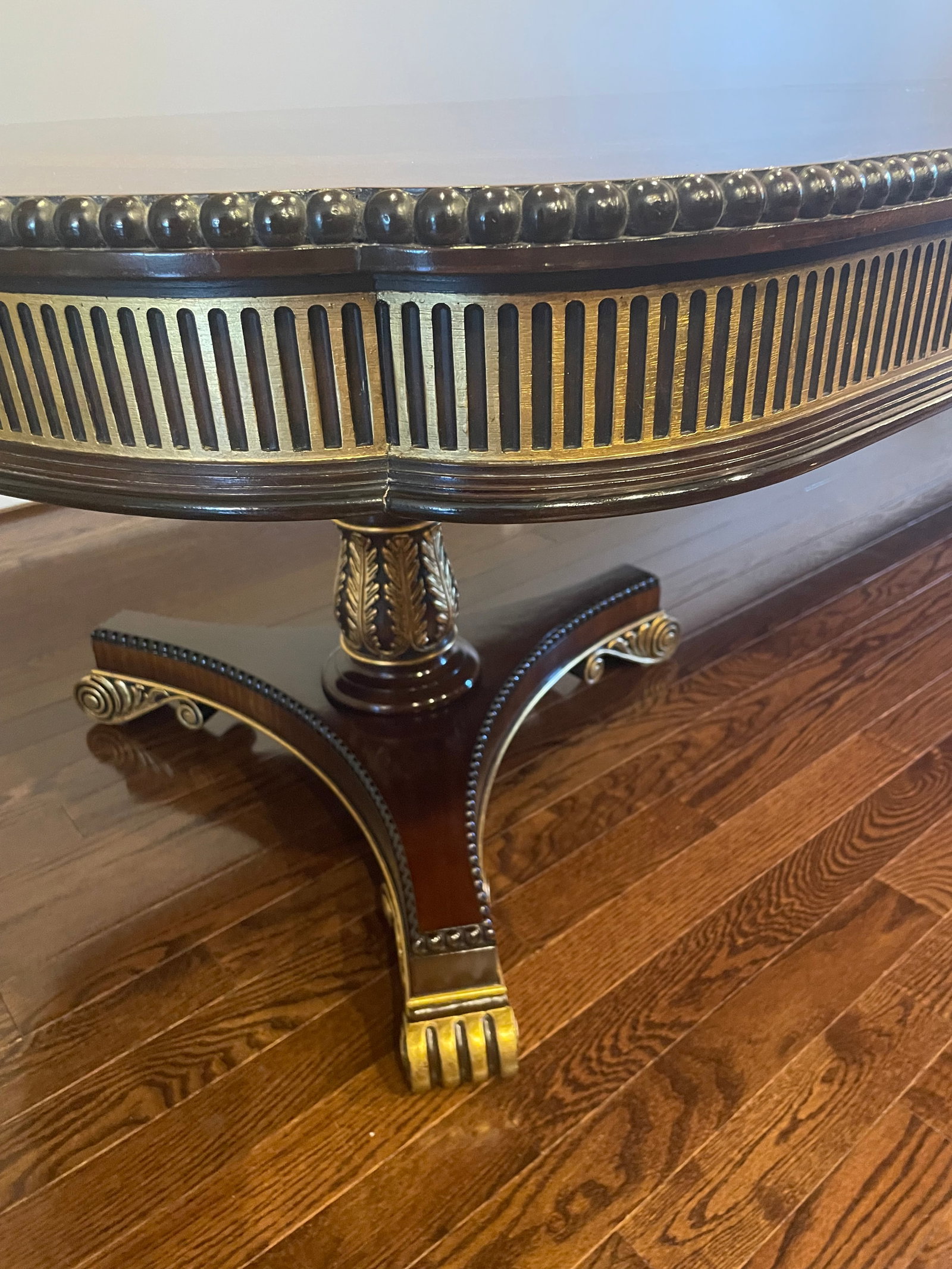 1990s Ej Victor Regency Mahogany Chippendale Dining Room Table and Set of 14 Chairs With by Gold Lea - 13