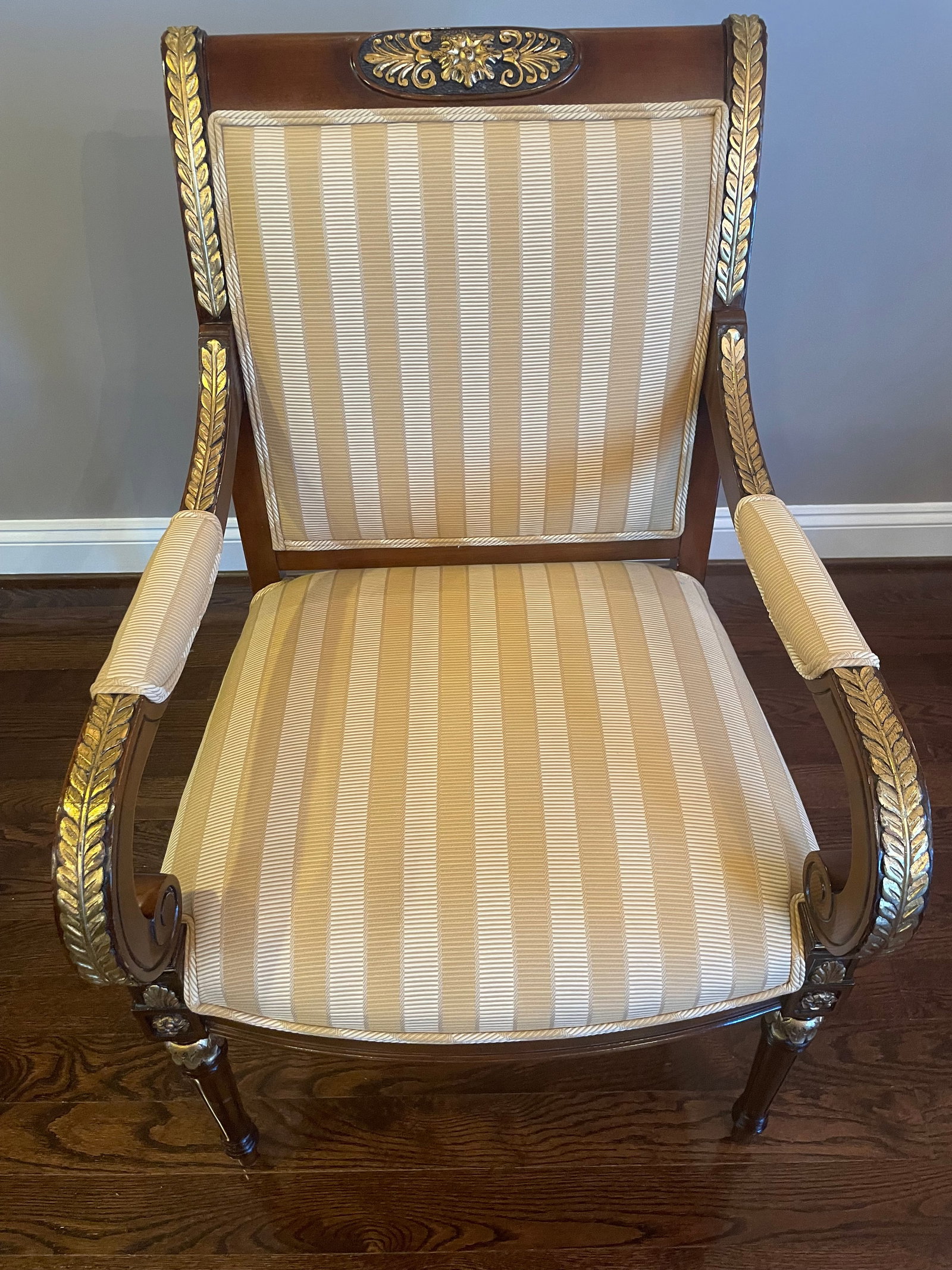1990s Ej Victor Regency Mahogany Chippendale Dining Room Table and Set of 14 Chairs With by Gold Lea - 14
