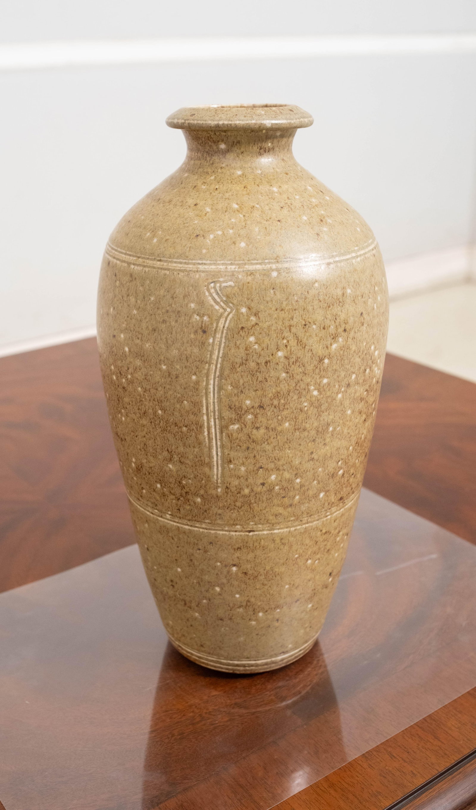Japanese Taisho Style Sand Glazed Pottery Vase - 2