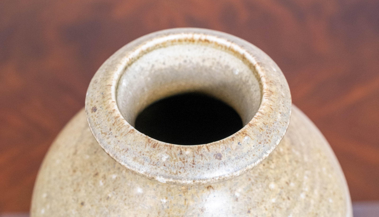 Japanese Taisho Style Sand Glazed Pottery Vase - 7