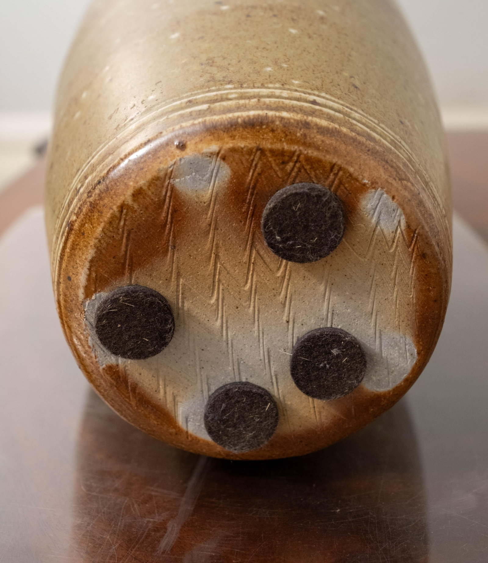 Japanese Taisho Style Sand Glazed Pottery Vase - 9