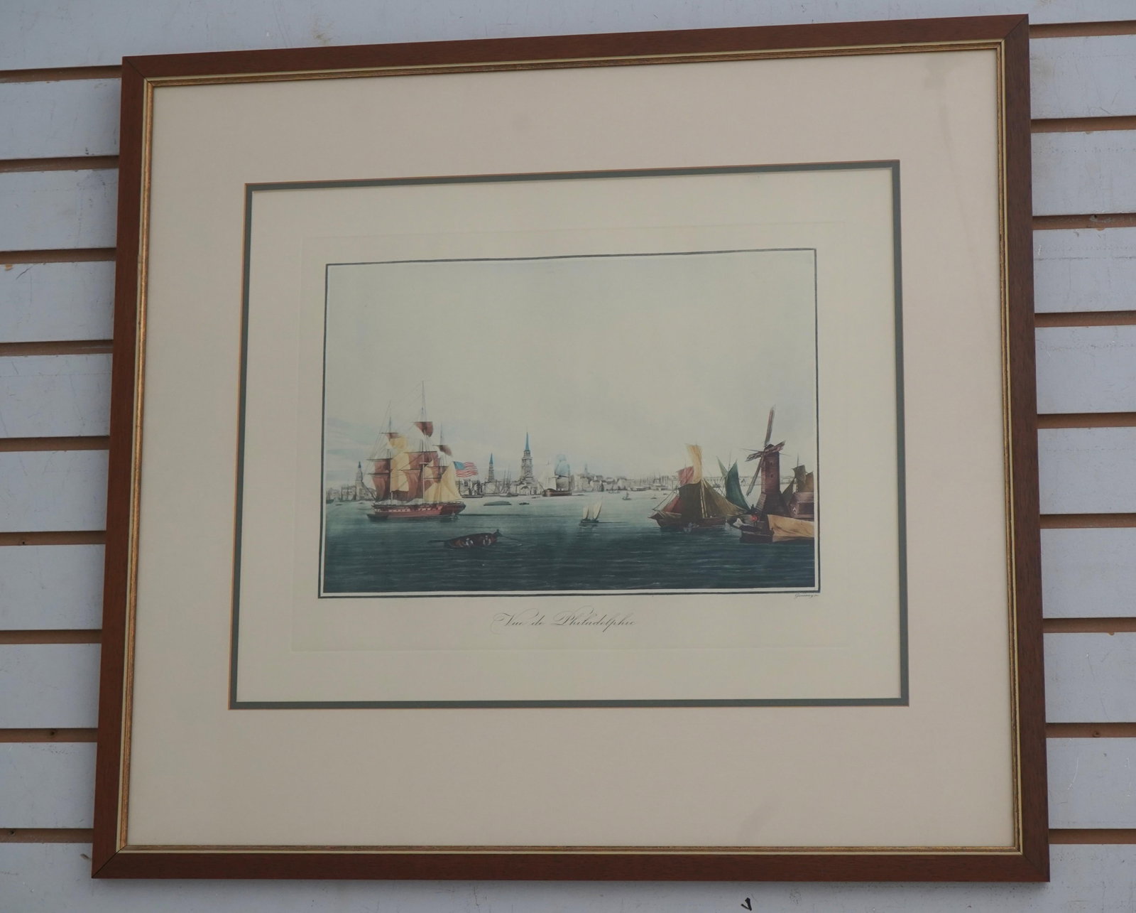 Set of 7 Vintage Framed Colored Engravings Etchings Military Ships - 11