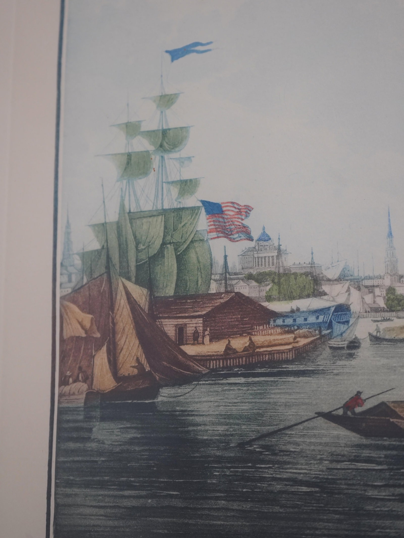 Set of 7 Vintage Framed Colored Engravings Etchings Military Ships - 14