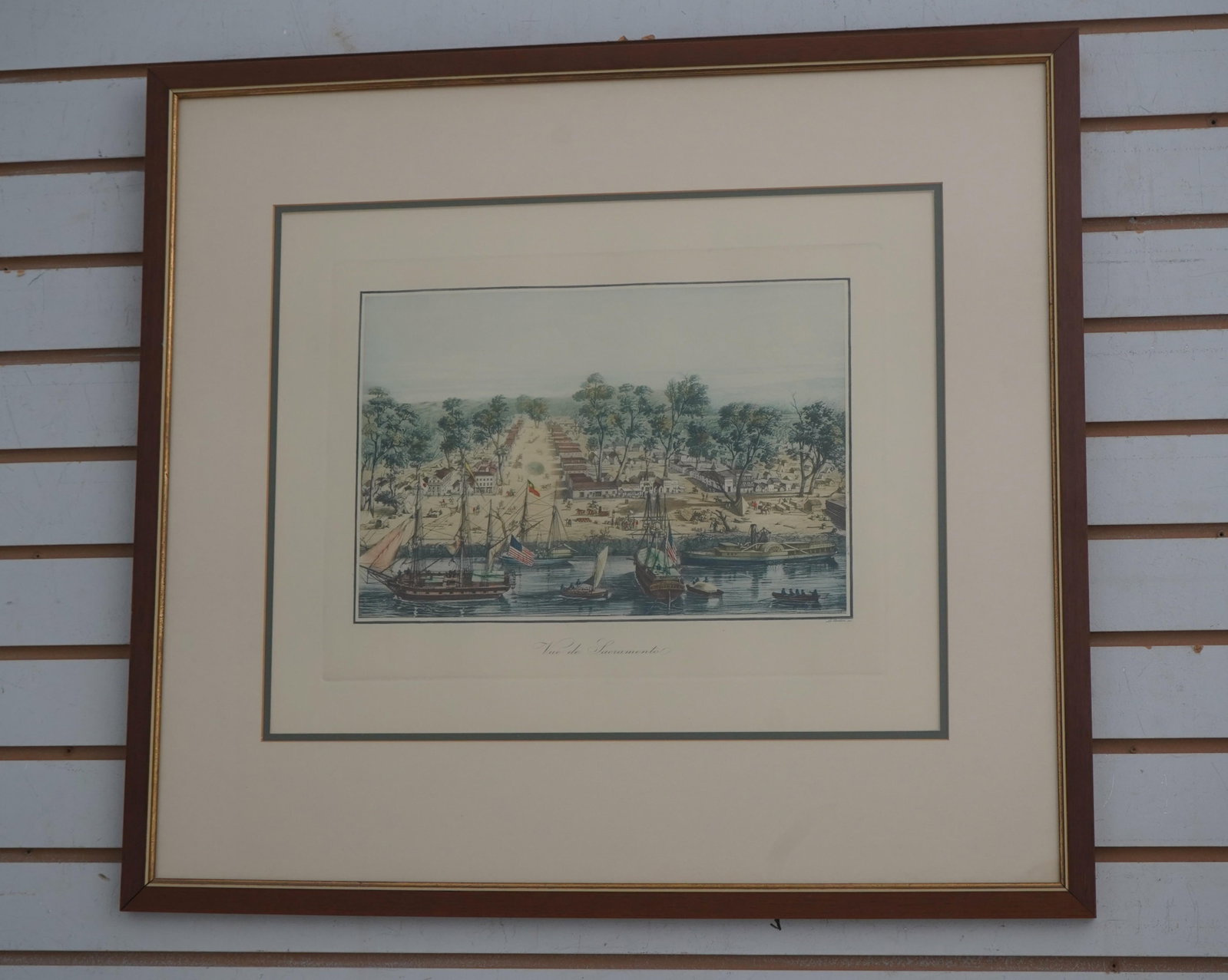 Set of 7 Vintage Framed Colored Engravings Etchings Military Ships - 2