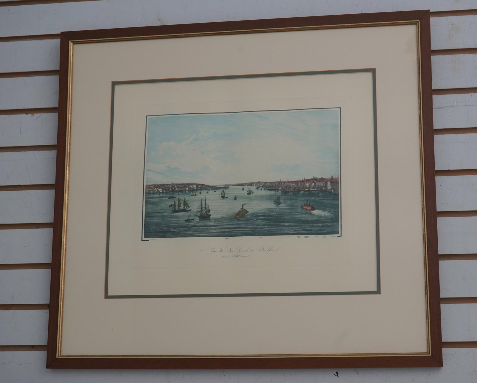 Set of 7 Vintage Framed Colored Engravings Etchings Military Ships - 5