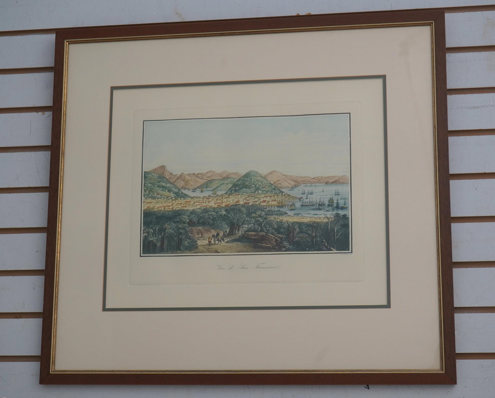 Set of 7 Vintage Framed Colored Engravings Etchings Military Ships - 7