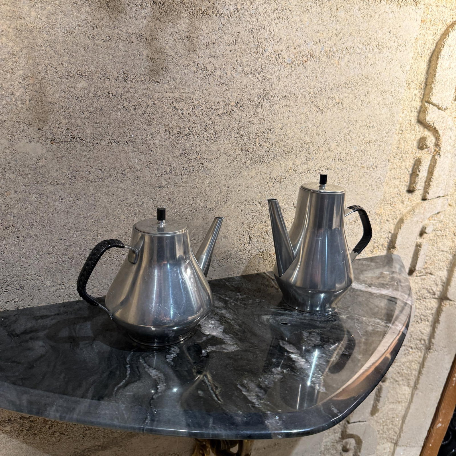 BrÃ¸drene Mylius Norway Pewter Tea Coffee Pots Scandinavian Modern - 5