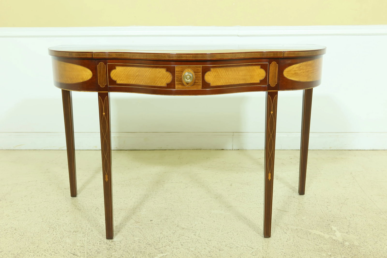 Kindel Winterthur Collection Highly Inlaid Mahogany Console Table - 11